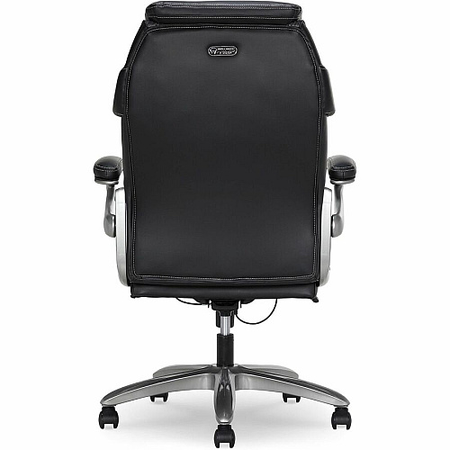 Lorell Lumbar Foam Executive Chair 5-star Base - Black - Memory Foam, Bonded Leather - Armrest - 1 Each (LLR47923)