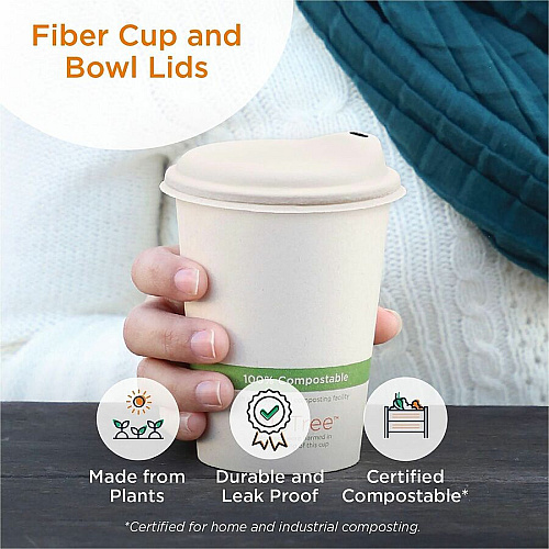 World Centric Compostable Fiber Lids (BOLFB8GNLF)
