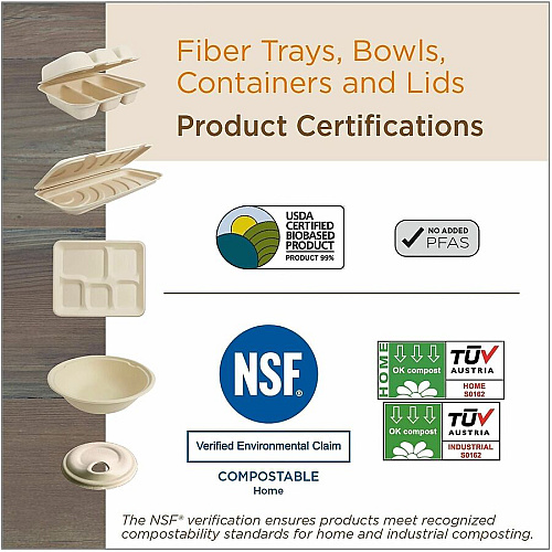 World Centric Compostable Fiber Lids (BOLFB8GNLF)