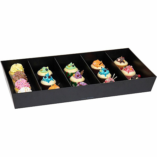 Mind Reader 5-Compartment Snack Organizer 5 Compartment(s) - Lightweight - Black - 5 / Carton (SNACKORGTCT)