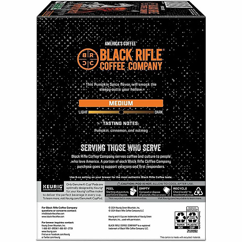 Black Rifle Coffee Company Black Rifle K-Cup, Pod Pumpkin Spice Coffee (0844)