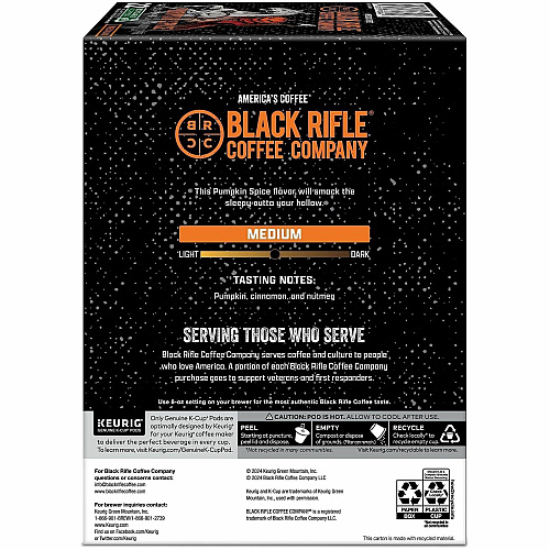 Black Rifle Coffee Company Black Rifle K-Cup, Pod Pumpkin Spice Coffee (0844CT)