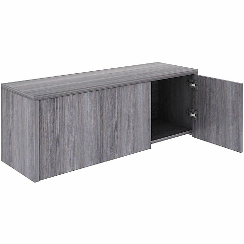 Lorell Essentials Wall-Mounted Hutches with Wood Doors 17" Height x 48" Width x 15" Depth - 3 Door(s) - Material: Laminate - Finish: Weathered Charcoal - Wall Mountable, Flexible - For Storage - 1 Each (LLR69635)