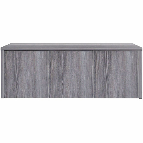Lorell Essentials Wall-Mounted Hutches with Wood Doors 17" Height x 48" Width x 15" Depth - 3 Door(s) - Material: Laminate - Finish: Weathered Charcoal - Wall Mountable, Flexible - For Storage - 1 Each (LLR69635)