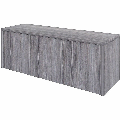 Lorell Essentials Wall-Mounted Hutches with Wood Doors 17" Height x 48" Width x 15" Depth - 3 Door(s) - Material: Laminate - Finish: Weathered Charcoal - Wall Mountable, Flexible - For Storage - 1 Each (LLR69635)