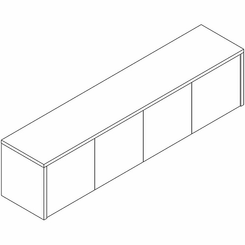 Lorell Essentials Wall-Mounted Hutches with Wood Doors 17" Height x 72" Width x 15" Depth - 4 Door(s) - Material: Laminate - Finish: Modern Elm - Wall Mountable, Flexible - For Storage - 1 Each (LLR66346)