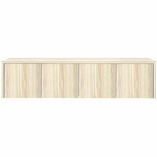 Lorell Essentials Wall-Mounted Hutches with Wood Doors 17" Height x 72" Width x 15" Depth - 4 Door(s) - Material: Laminate - Finish: Modern Elm - Wall Mountable, Flexible - For Storage - 1 Each (LLR66346)