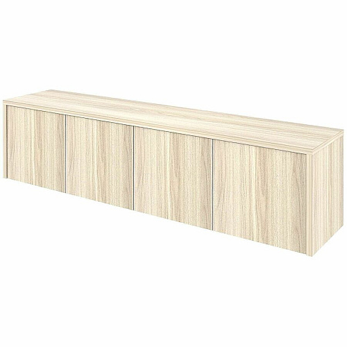 Lorell Essentials Wall-Mounted Hutches with Wood Doors 17" Height x 72" Width x 15" Depth - 4 Door(s) - Material: Laminate - Finish: Modern Elm - Wall Mountable, Flexible - For Storage - 1 Each (LLR66346)