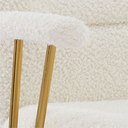 Techni Mobili Textured Boucle Office Chair White Seat Color - Plush, Foam Seat Material - White Back Color - Foam, Plush Back Material - 5-star Base - White, Gold - Nylon - Armrest - 1 Each (3270CWHT)
