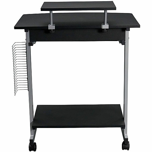 Techni Mobili Compact Computer Cart 120 lb Load Capacity - 4 Casters - Medium Density Fiberboard (MDF), Polyvinyl Chloride (PVC), Laminate, Veneer, Engineered Wood - 28" Width x 20.75" Depth x 35.75" Height - Steel Frame - Graphite - 1 Each (2018GPH06)