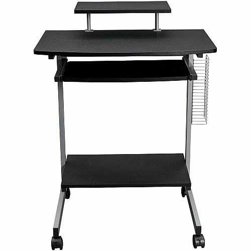 Techni Mobili Compact Computer Cart 120 lb Load Capacity - 4 Casters - Medium Density Fiberboard (MDF), Polyvinyl Chloride (PVC), Laminate, Veneer, Engineered Wood - 28" Width x 20.75" Depth x 35.75" Height - Steel Frame - Graphite - 1 Each (2018GPH06)
