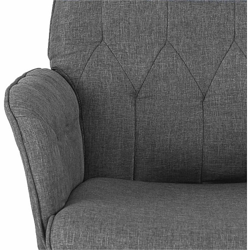 Techni Mobili Modern Upholstered Tufted Chair 5-star Base - Gray - Polyester, Foam, Fabric - Armrest - 1 Each (2024GRY)