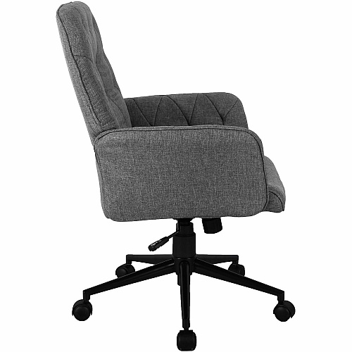 Techni Mobili Modern Upholstered Tufted Chair 5-star Base - Gray - Polyester, Foam, Fabric - Armrest - 1 Each (2024GRY)