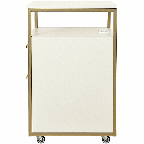 Techni Mobili Modern Rolling Filing Cabinet 15.7" Width x 15.7" Depth x 26" Height - 2 x Drawer(s) for File, Document - Letter - 198 lb Load Capacity - Locking Drawer, USB Interface, Power Outlet, Wheels, Locking Casters, Mobility, Concealed Outl (S19WHT)