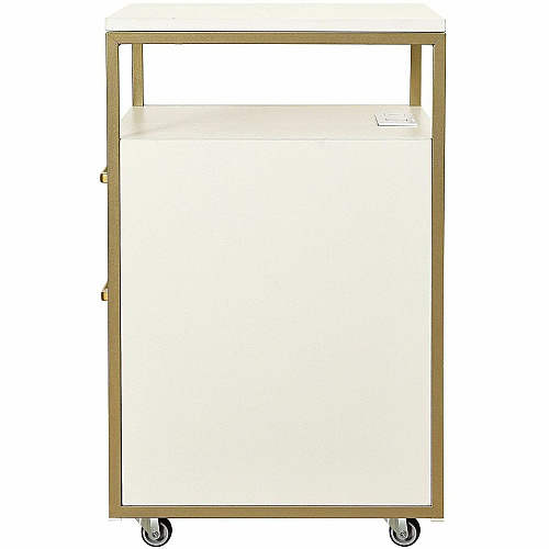 Techni Mobili Modern Rolling Filing Cabinet 15.7" Width x 15.7" Depth x 26" Height - 2 x Drawer(s) for File, Document - Letter - 198 lb Load Capacity - Locking Drawer, USB Interface, Power Outlet, Wheels, Locking Casters, Mobility, Concealed Outl (S19WHT)