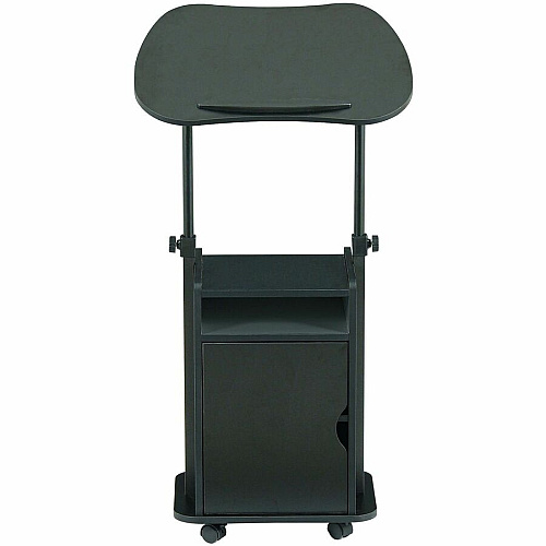 Techni Mobili Sit-to-Stand Adjustable Laptop Cart 140 lb Load Capacity - 4 Casters - 23.50" Width x 15.75" Depth x 45" Height - Black - 1 Each (B007BK)