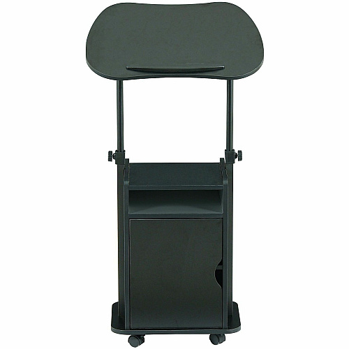 Techni Mobili Sit-to-Stand Adjustable Laptop Cart 140 lb Load Capacity - 4 Casters - 23.50" Width x 15.75" Depth x 45" Height - Black - 1 Each (B007BK)