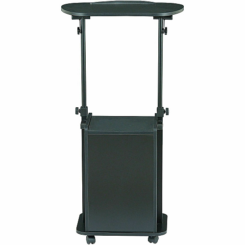 Techni Mobili Sit-to-Stand Adjustable Laptop Cart 140 lb Load Capacity - 4 Casters - 23.50" Width x 15.75" Depth x 45" Height - Black - 1 Each (B007BK)
