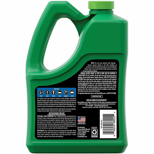 Green Gobbler Industrial Drain Clog Dissolver For Toilet, Sink, Shower, Tub, Multipurpose - Gel - 64 fl oz (2 quart) - Recommended For: Hair Remover, Grease Remover, Paper Remover, Hard Water Deposit Remover, Mineral Deposit Remover, Soap Scum Re (G8022J)