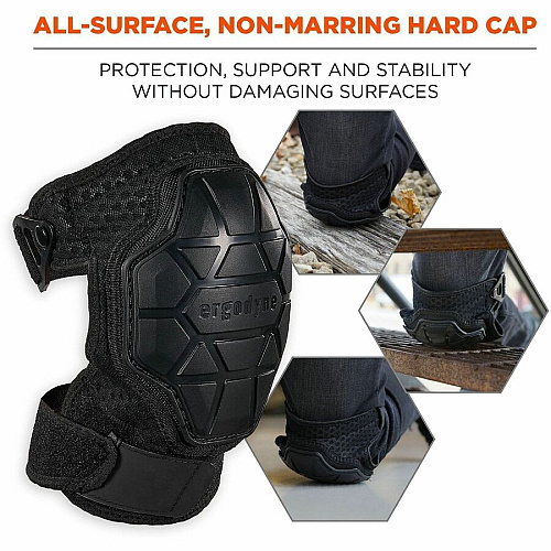Ergodyne ProFlex 575 Non-Marring Knee Pads Recommended for: Indoor/Outdoor, Construction, Aviation, Maintenance, HVAC, Flooring, Landscaping - One Size - Knee Protection - Buckle/Hook & Loop Closure - Ethylene Vinyl Acetate (EVA), Thermoplastic Ru (18575)