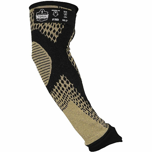 Ergodyne ProFlex 7951 Cut-Resistant Protective Arm Sleeves 22" Length - Yellow - Fiber - Machine Washable, Heat Resistant, Cut Resistant, Comfortable, Adjustable Fit, Abrasion Resistant (17959)