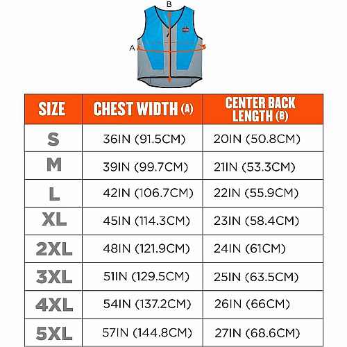 Ergodyne Chill-Its 6667 Wet Cooling Vest Recommended for: Construction, Landscaping, Roofing, Gardening, Hiking, Sport - Small - Heat, Heat Stress, Warm Temperature Protection - Zipper Closure - Polyvinyl Alcohol (PVA), Nylon, Polyester, Spandex - (12720)