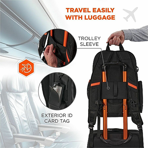 Ergodyne Arsenal Carrying Case (Backpack) for 16" Notebook - Black Water Resistant, Heat Resistant, Water Resistant Exterior - Tarpaulin, 600D Ripstop Polyester, Mesh Fabric Body - Tarpaulin Exterior Material - Shoulder Strap, Handle, Trolley Stra (13046)