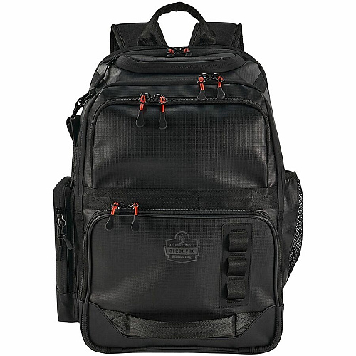 Ergodyne Arsenal Carrying Case (Backpack) for 16" Notebook - Black Water Resistant, Heat Resistant, Water Resistant Exterior - Tarpaulin, 600D Ripstop Polyester, Mesh Fabric Body - Tarpaulin Exterior Material - Shoulder Strap, Handle, Trolley Stra (13046)