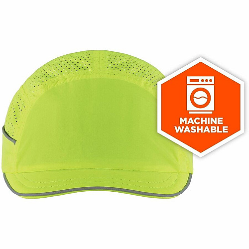 Ergodyne Skullerz 8955 Lightweight Bump Cap Hat Recommended for: Food Processing, Manufacturing, Inspection, Home - Standard - Head, Impact, Heat Protection - Hook & Loop Closure - High-density Polyethylene (HDPE), Polyester Mesh - Lime - Lightwei (23330)