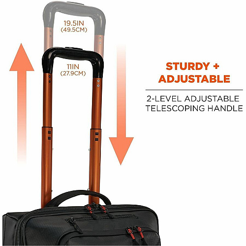 Ergodyne Arsenal Travel/Luggage Case (Carry On) Travel - Black Water Resistant - Tarpaulin, 600D Ripstop Polyester Body - Telescoping Handle, Handle - 9" Height x 14" Width x 22" Depth - 11.10 gal Volume Capacity (13129)