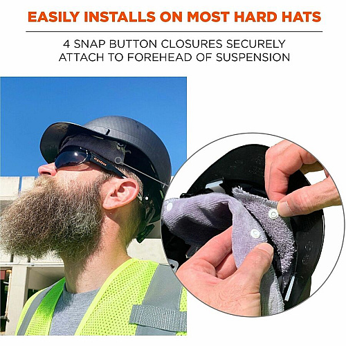 Ergodyne Hard Hat Sweatband Liner - Terry Cloth Gray (12440)