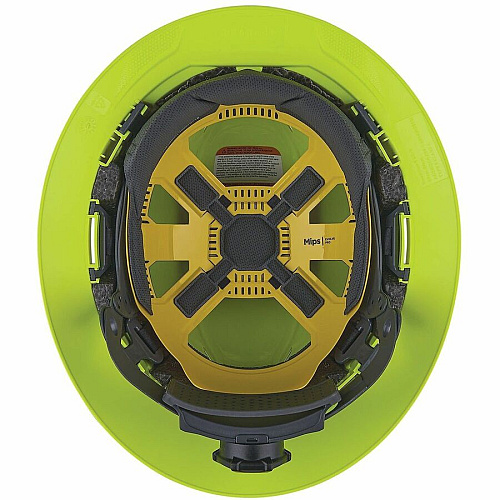 Ergodyne Skullerz 8963-MIPS Type 2 Full-Brim Safety Helmet Recommended for: Construction, Utility, Oil & Gas, Forestry, Mining, General Purpose - Head, Impact, Sun, Rain Protection - Expanded Polystyrene Foam (EPS) - Lime - Adjustable Ratchet, Rat (60601)