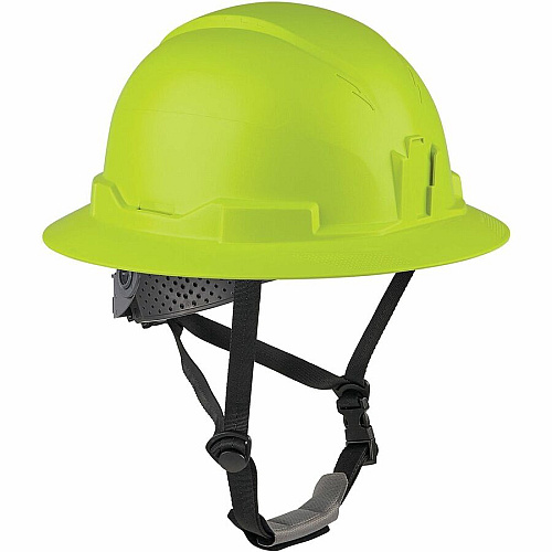 Ergodyne Skullerz 8963-MIPS Type 2 Full-Brim Safety Helmet Recommended for: Construction, Utility, Oil & Gas, Forestry, Mining, General Purpose - Head, Impact, Sun, Rain Protection - Expanded Polystyrene Foam (EPS) - Lime - Adjustable Ratchet, Rat (60601)