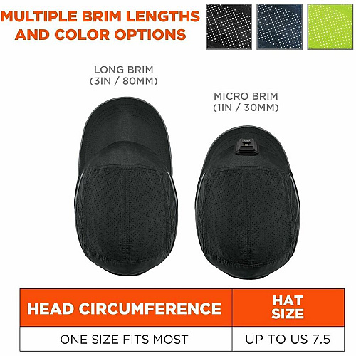 Ergodyne Skullerz 8965F(x) Bump Cap Hat with LED Light Recommended for: Mechanic, Baggage Handling, Food Processing, Manufacturing, Inspection - Head, Heat Protection - Hook & Loop Closure - Polyethylene, Foam, Polyester Mesh - Black - LED Light,  (23472)