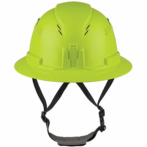 Ergodyne Skullerz 8964-MIPS Type 2 Full-Brim Safety Helmet Recommended for: Construction, Utility, Oil & Gas, Forestry, Mining, General Purpose - Head, Impact, Sun, Rain Protection - Expanded Polystyrene Foam (EPS) - Lime - Adjustable Ratchet, Rat (60611)