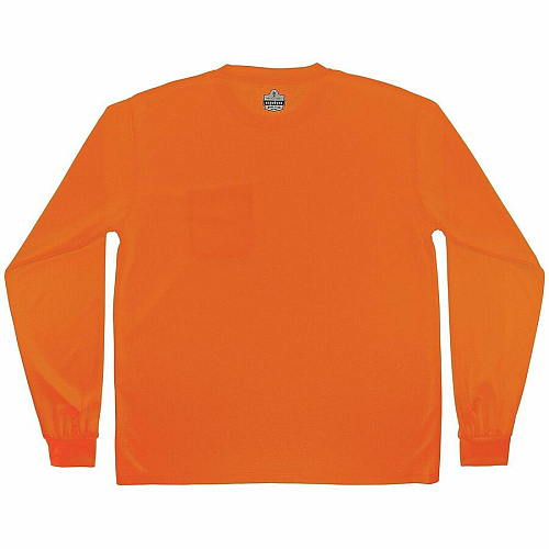 Ergodyne Non-Certified Essential Hi-Vis Long Sleeve T-Shirt Small Size - Unisex - Polyester, Fabric - Orange (21822)