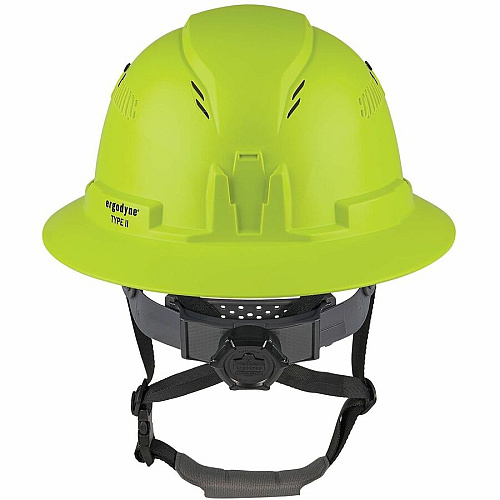 Ergodyne Skullerz 8964 Type 2 Safety Helmet Recommended for: Construction, Utility, Oil & Gas, Forestry, Mining, General Purpose - Impact, Sun, Rain, Head Protection - Expanded Polystyrene Foam (EPS), Polyester - Lime - Impact Resistant, Adjustabl (60561)