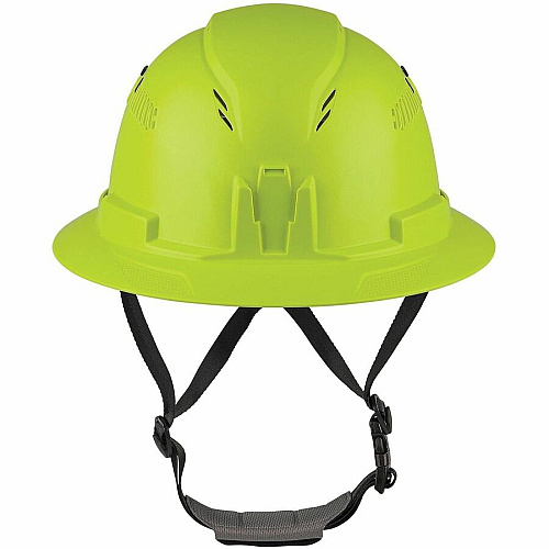 Ergodyne Skullerz 8964 Type 2 Safety Helmet Recommended for: Construction, Utility, Oil & Gas, Forestry, Mining, General Purpose - Impact, Sun, Rain, Head Protection - Expanded Polystyrene Foam (EPS), Polyester - Lime - Impact Resistant, Adjustabl (60561)