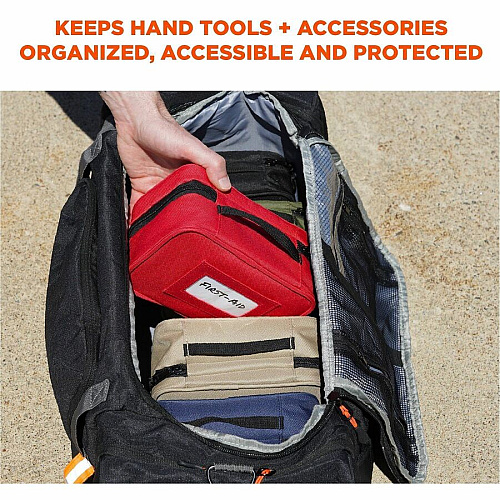 Ergodyne Arsenal Carrying Case (Pouch) Tools - Assorted Water Resistant Back, Water Resistant - 600D Polyester Body - Handle - 3" Height x 4.5" Width x 7.5" Depth - Small Size - 1.59 quart Volume Capacity - 5 Pack (13237)