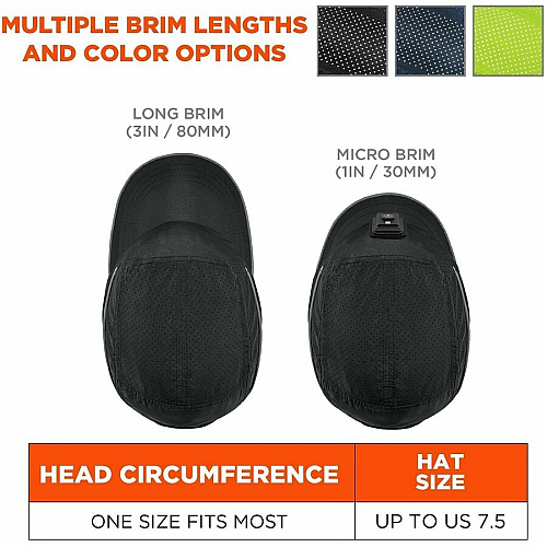 Ergodyne Skullerz 8965F(x) Bump Cap Hat with LED Light Recommended for: Mechanic, Baggage Handling, Food Processing, Manufacturing, Inspection - Head, Heat Protection - Hook & Loop Closure - Polyethylene, Foam, Polyester Mesh - Black - LED Light,  (23475)