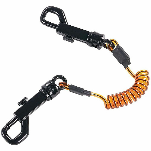 Ergodyne Squids 3152 Coil Lanyard 2 lb Load Capacity - Small (S) - Hook Attachment - Black, Orange - 3 Pack (19261)
