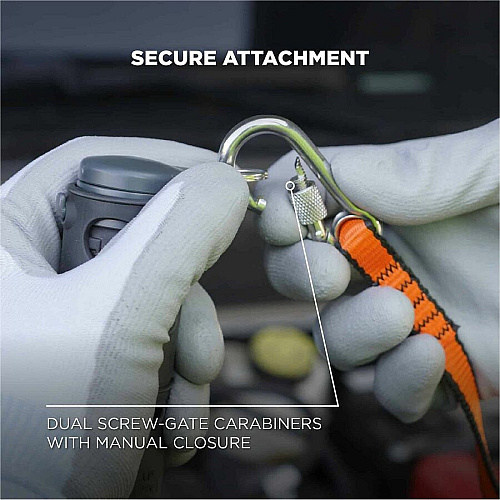 Ergodyne Squids 3154 Web Lanyard 5.07 lb Load Capacity - Medium (M) - Tether Attachment - Orange - Nylon - 3 Pack (19267)
