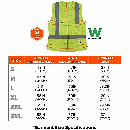 Ergodyne GloWear 8247ZW-S Womens Hi-Vis Surveyor Vest Small - Zipper Closure - 4 Pocket(s) - Polyester, Polyester Mesh - Lime - High Visibility, Zipper Closure, Reflective, Comfortable, Long Lasting, Pocket, Machine Washable, Mesh Back, Reflective (22462)