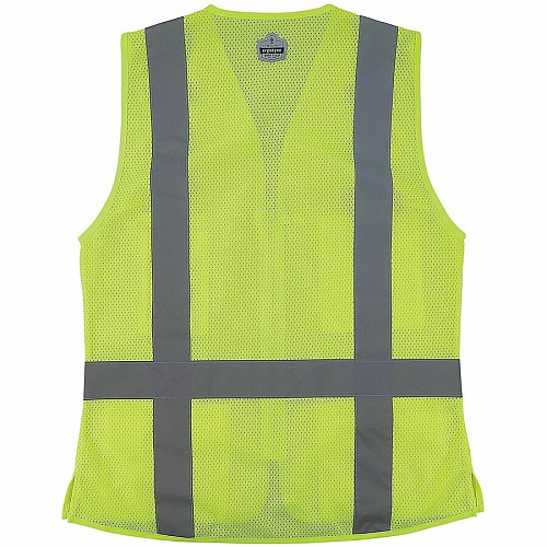Ergodyne GloWear 8247ZW-S Womens Hi-Vis Surveyor Vest Small - Zipper Closure - 4 Pocket(s) - Polyester, Polyester Mesh - Lime - High Visibility, Zipper Closure, Reflective, Comfortable, Long Lasting, Pocket, Machine Washable, Mesh Back, Reflective (22462)