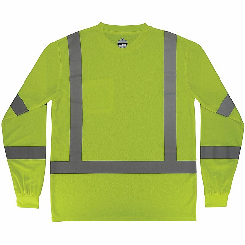 Ergodyne GloWear 8368 Essential Hi-Vis Long-Sleeve T-Shirt Extra Large (XL) Size - Unisex - Polyester, Fabric - Lime (22055)