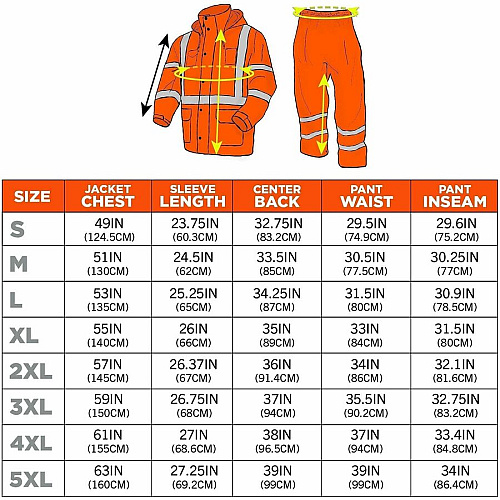 Ergodyne GloWear 8376K Hi-Vis Rain Suit Kits Recommended for: Construction, Utility, Emergency, Airline Crew, Railway Worker, Survey Crew - 4XL - Wind, Water, Rain Protection - Snap/Zipper Closure - 3 Pocket(s) - Polyester, Mesh, 150D Oxford Polye (25338)
