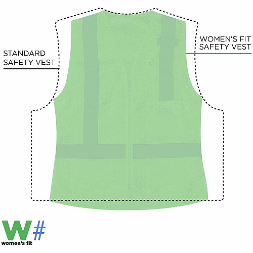 Ergodyne GloWear 8210ZW-S Womens Hi-Vis Safety Vest Recommended for: Construction, Transportation - Small - Zipper Closure - 2 Pocket(s) - Polyester Mesh - Lime - High Visibility, Zipper Closure, Reflective, Comfortable, Long Lasting, Interior Poc (22422)