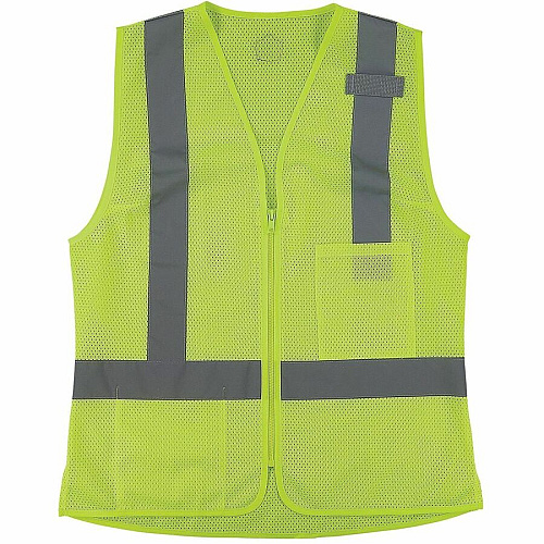 Ergodyne GloWear 8210ZW-S Womens Hi-Vis Safety Vest Recommended for: Construction, Transportation - Small - Zipper Closure - 2 Pocket(s) - Polyester Mesh - Lime - High Visibility, Zipper Closure, Reflective, Comfortable, Long Lasting, Interior Poc (22422)