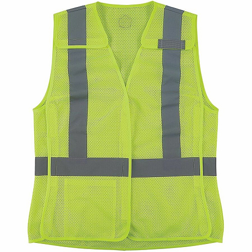 Ergodyne GloWear 8215BAW-S Womens Mesh Hi-Vis Safety Vest Recommended for: Construction, Baggage Handling - Extra Large - Hook & Loop Closure - 1 Pocket(s) - Polyester Mesh - Lime - High Visibility, Hook & Loop, Reflective, Comfortable, Hook & Loo (22445)