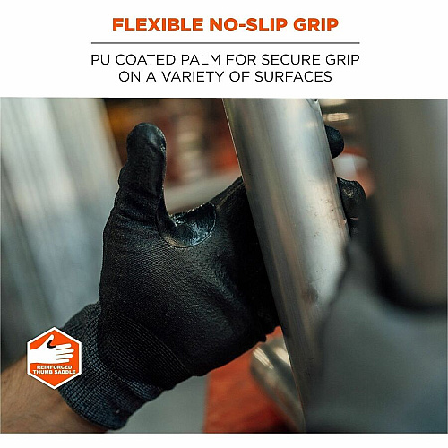 Ergodyne ProFlex 7061 PU Coated Cut-Resistant Gloves Cut, Abrasion, Hand Protection - Polyurethane Coating - 7 Size Number - Small Size - Polyurethane - Blue - Touchscreen Capable - Reinforced Thumb Saddle, Machine Washable, Slash Resistant, Cut R (10322)